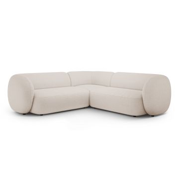 Coltar simetric 5 locuri, Kate, Micadoni, 252x252x76 cm, tesatura boucle, bej