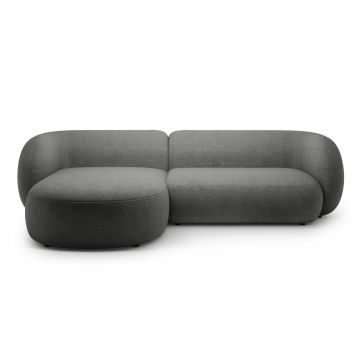 Coltar stanga 3 locuri, Kate, Micadoni, 285x176x76 cm, tesatura boucle, gri inchis
