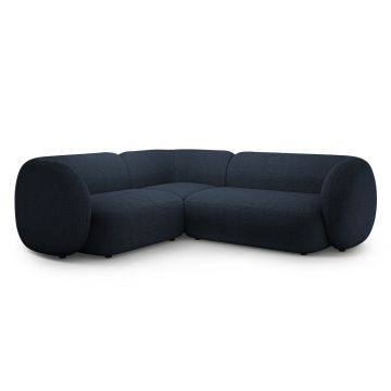 Coltar stanga 4 locuri, Kate, Micadoni, 252x220x76 cm, tesatura boucle, albastru inchis
