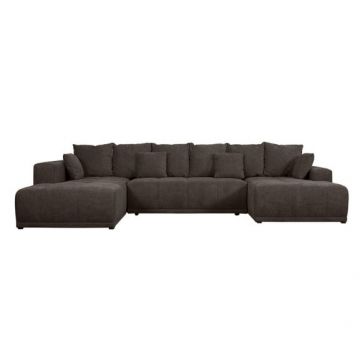 Coltar U Extensibil Otis Stanga, 6 Locuri, Lada Depozitare, Gri Inchis, 357 Cm