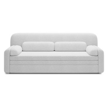 Canapea albă extensibilă/cu spațiu de depozitare cu tapițerie din țesătură bouclé 236 cm Elioss – ELTAP