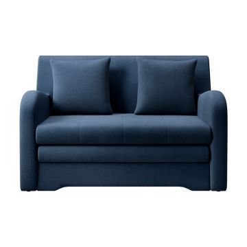 Canapea albastră extensibilă cu tapițerie din catifea 130 cm Ario – ELTAP