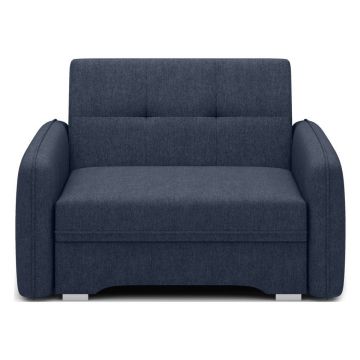 Canapea albastru-închis extensibilă/cu spațiu de depozitare cu tapițerie din chenille 102 cm Laine – ELTAP