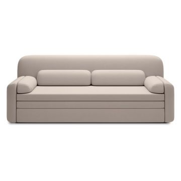 Canapea bej extensibilă/cu spațiu de depozitare cu tapițerie din catifea 236 cm Elioss – ELTAP