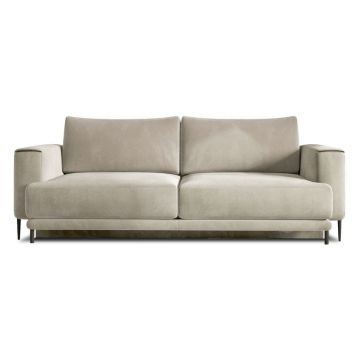 Canapea bej extensibilă/cu spațiu de depozitare cu tapițerie din catifea 260 cm Dalia – ELTAP