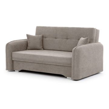 Canapea bej extensibilă/cu spațiu de depozitare cu tapițerie din chenille 155 cm Laine – ELTAP