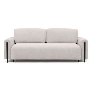 Canapea bej extensibilă/cu spațiu de depozitare cu tapițerie din țesătură bouclé 244 cm Arcadova – ELTAP