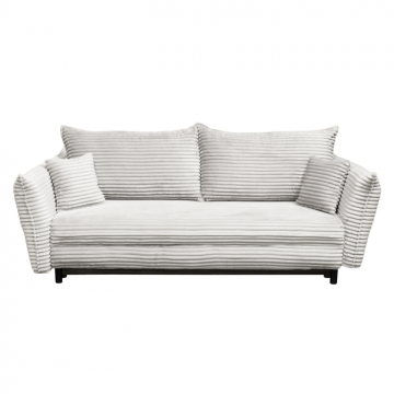 Canapea CAMILLE T extensibila, 3 locuri, cu arcuri si lada depozitare, bej, 238x115x95 cm