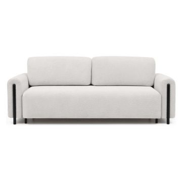 Canapea crem extensibilă/cu spațiu de depozitare cu tapițerie din țesătură bouclé 244 cm Arcadova – ELTAP