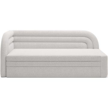 Canapea crem extensibilă/cu spațiu de depozitare cu tapițerie din țesătură bouclé cu colț pe partea stângă 223 cm Fabillo – ELTAP