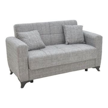 Canapea extensibila cu depozitare doua locuri Modesto  stofa Gri 155x85x80cm
