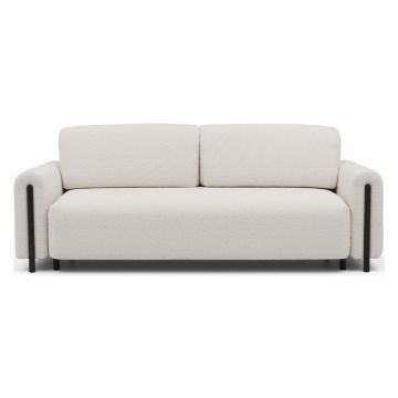 Canapea fildeș extensibilă/cu spațiu de depozitare cu tapițerie din țesătură bouclé 244 cm Arcadova – ELTAP