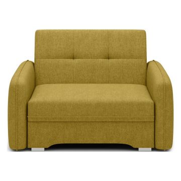 Canapea galbenă extensibilă/cu spațiu de depozitare cu tapițerie din chenille 102 cm Laine – ELTAP