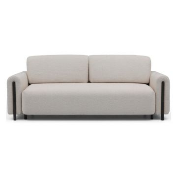 Canapea grej extensibilă/cu spațiu de depozitare cu tapițerie din țesătură bouclé 244 cm Arcadova – ELTAP