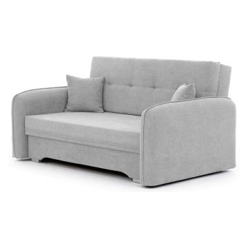 Canapea gri deschis extensibilă/cu spațiu de depozitare cu tapițerie din chenille 155 cm Laine – ELTAP