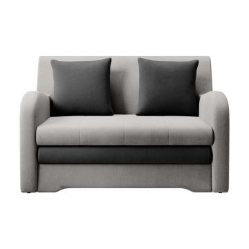 Canapea gri deschis/gri antracit extensibilă cu tapițerie din catifea 130 cm Ario – ELTAP