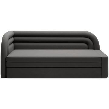 Canapea gri extensibilă/cu spațiu de depozitare cu tapițerie din catifea cu colț pe partea stângă 223 cm Fabillo – ELTAP