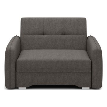 Canapea gri închis extensibilă/cu spațiu de depozitare cu tapițerie din chenille 102 cm Laine – ELTAP