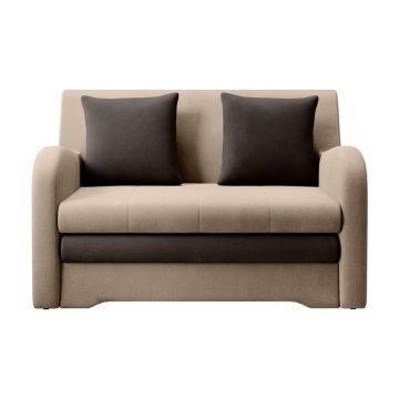 Canapea maro deschis extensibilă cu tapițerie din catifea 130 cm Ario – ELTAP