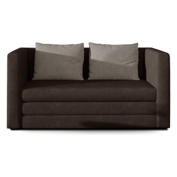 Canapea maro extensibilă cu tapițerie din chenille 132 cm Neva – ELTAP