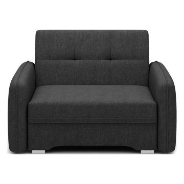 Canapea neagră extensibilă/cu spațiu de depozitare cu tapițerie din chenille 102 cm Laine – ELTAP