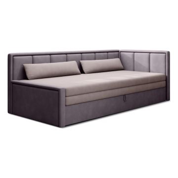 Canapea roz extensibilă/cu spațiu de depozitare cu tapițerie din chenille 214 cm Fulgeo – ELTAP