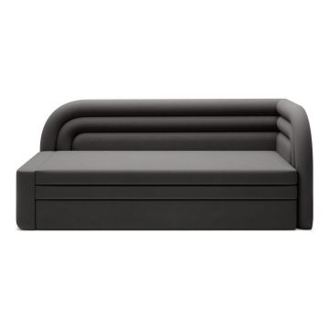 Canapea taupe extensibilă/cu spațiu de depozitare cu tapițerie din catifea cu colț pe partea dreaptă 223 cm Fabillo – ELTAP