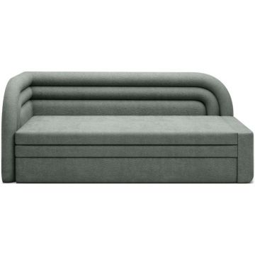 Canapea verde extensibilă/cu spațiu de depozitare cu tapițerie din chenille cu colț pe partea stângă 223 cm Fabillo – ELTAP