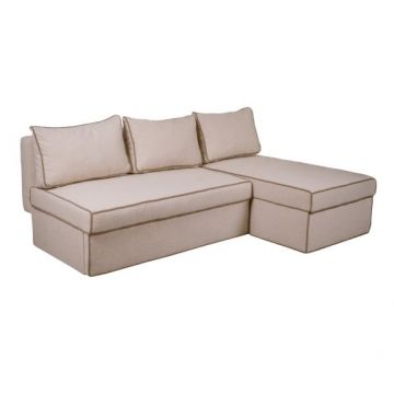 Coltar Extensibil Cu Lada New Modulo, Interschimbabil Stanga/Dreapta, Crem boucle, 220 X 80 X 155 Cm