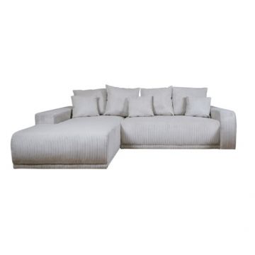 Coltar Extensibil Cu Otoman Stanga Otis, 5 Locuri, Lada Depozitare, Gri deschis, 280 Cm