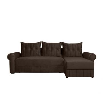 Coltar Extensibil Dreapta Chic, 5 Locuri, Lada Depozitare, Maro, 273 Cm