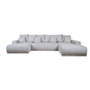 Coltar U Extensibil Otis Dreapta, 6 Locuri, Lada Depozitare, Gri deschis, 357 Cm