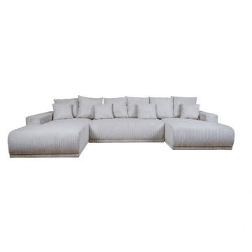 Coltar U Extensibil Otis Stanga, 6 Locuri, Lada Depozitare, Gri deschis, 357 Cm