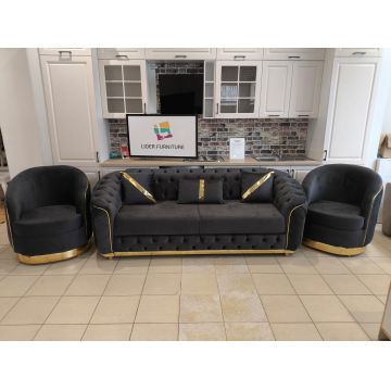 SET ALITA GRI CANAPEA EXTENSIBILA+2 FOTOLII