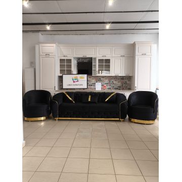 SET ALITA NEGRU CANAPEA EXTENSIBILA+2 FOTOLII