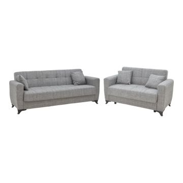 Set sufragerie 2 piese Modesto din stofa  in nuanta de Gri 85x215