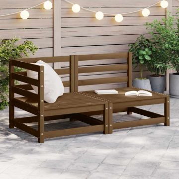 vidaXL Set mobilier de grădină, 2 piese, maro miere, lemn masiv de pin