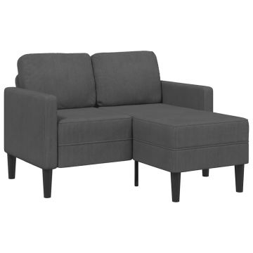 vidaXL Canapea cu 2 locuri și șezlong în formă de L, gri închis, 125 cm, in