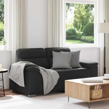 vidaXL Canapea cu 2 locuri, neagră, 120 cm, piele ecologică