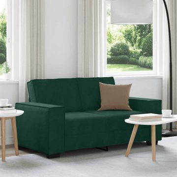 vidaXL Canapea cu 2 locuri, verde închis, 160x78x84 cm, catifea
