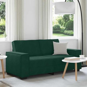 vidaXL Canapea cu 2 locuri, verde închis, 180x78x84 cm, catifea