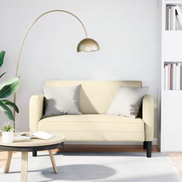 vidaXL Canapea Loveseat crem 110 cm piele artificială