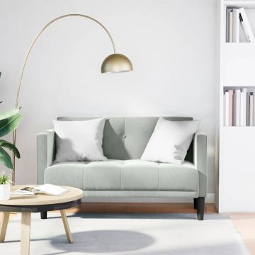 vidaXL Canapea loveseat, gri deschis, 111 cm, catifea