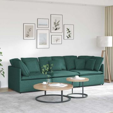 vidaXL Canapea modulară cu perne, verde închis, textil