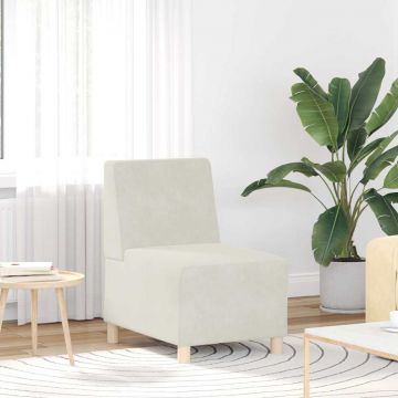 vidaXL Canapea Scaun fără brațe Crem 55 cm Catifea