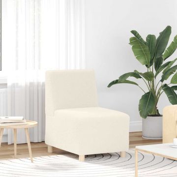 vidaXL Canapea Scaun fără brațe crem 55 cm țesătură ondulată ca lână