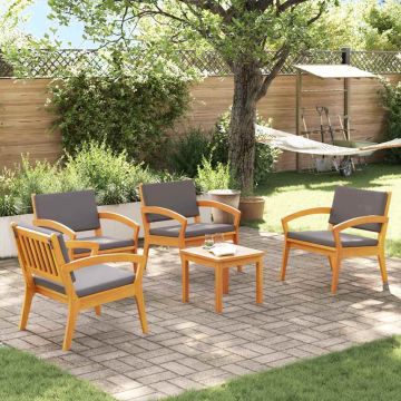 vidaXL Set bistro 3 pcs Maro 45 x 45 x 38cm Lemn masiv de acacia