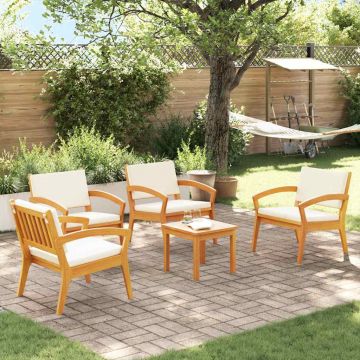 vidaXL Set bistro 5 pcs Maro 45 x 45 x 38cm Lemn masiv de acacia