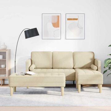 vidaXL Set de canapea 2 pcs Crem 173 x 131 x 67 cm țesătură