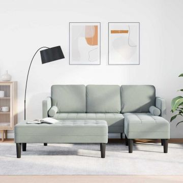 vidaXL Set de canapea 2 pcs Gri deschis 173 x 131 x 67 cm Catifea